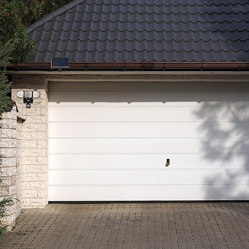 Miniatura 7 de UMR Luz de inundación solar de seguridad de garaje de 3 cabezales súper brillante de 188 LED con sensor PIR, área de iluminación amplia, cabezal