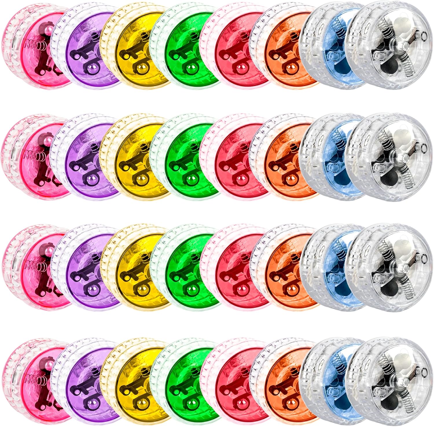 32 Pcs Led Light up Yo Yo Beginner Level Yo Yo Colorful Light up Responsive Ball for Kids Birthday Party Goodie Bag Fillers Classroom Rewards, 8 Colors