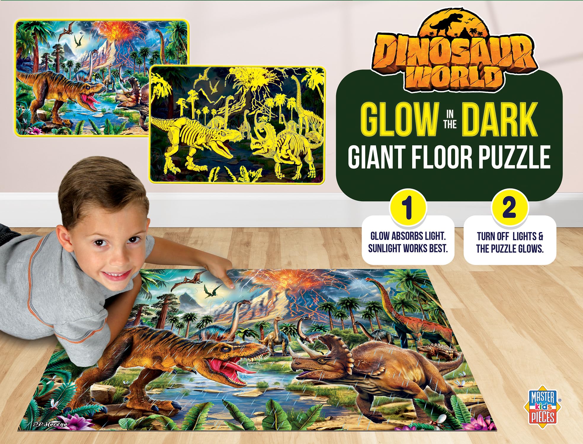 Glow in The Dark - Dinosaur World 48-teiliges Bodenpuzzle