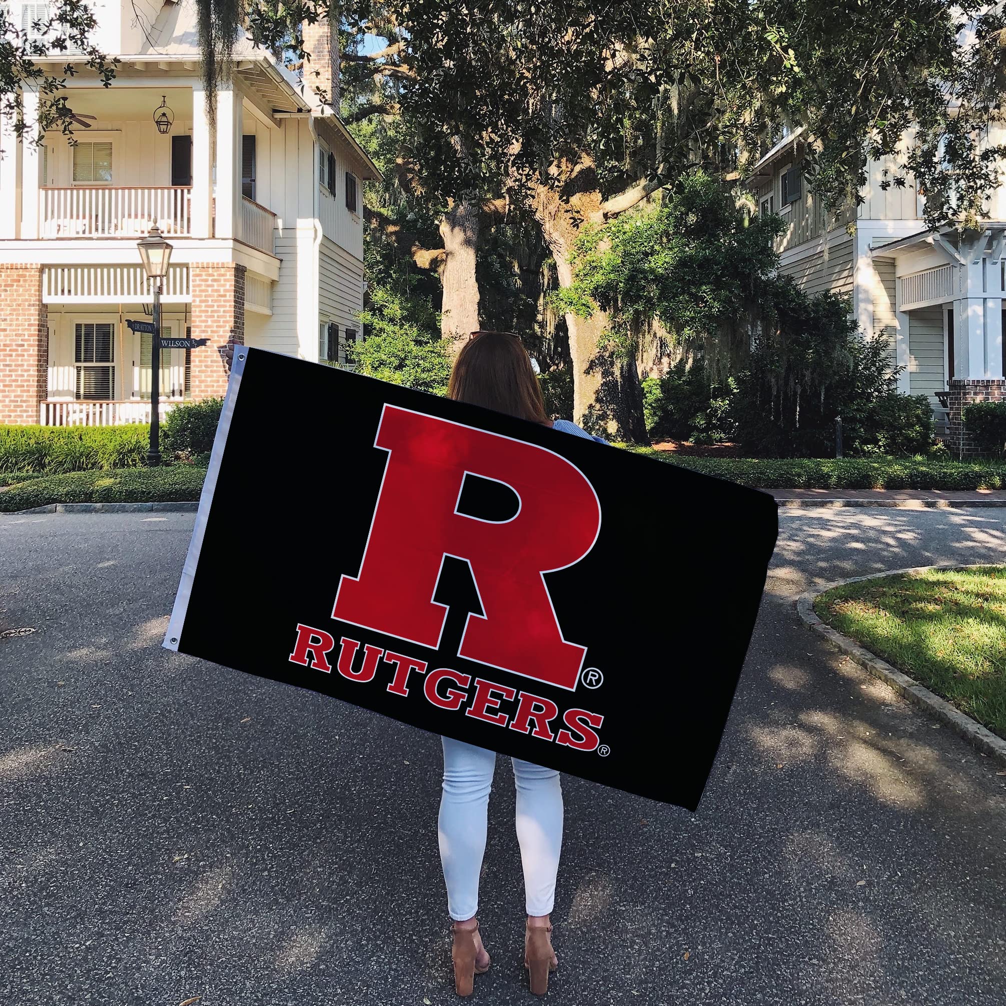 Rutgers Gartenflagge – Offiziell Lizenziert, Doppelseitig, 100% Polyester, Für Uni-Fans & Alumni