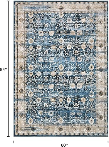 Miniatura 138 de COZYLOOM Alfombra de área de 2 x 6 pies, tribal, envejecida, para entrada, medallón vintage, alfombra para interiores, alfombra de pelo bajo, suave