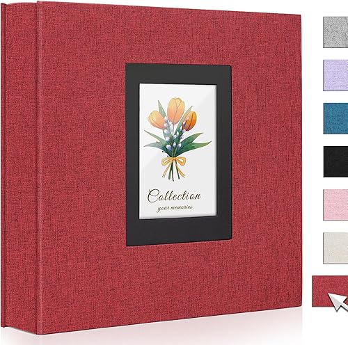 Miniatura 1 de Álbum de fotos de 4 x 6 pulgadas, 600 fotos, cubierta de tela de lino, de gran capacidad, libros, álbumes de boda, escuela, aniversario familiar,