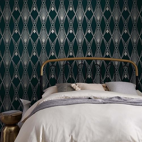Miniatura 2 de NEXT Deco Papel pintado extraíble verde azulado geométrico