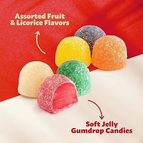 Miniatura 4 de Gum Drops Giant  Paquete de 2 libras  Caramelo clásico de gelatina  Surtido de sabores de frutas y regaliz