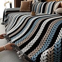 Vista 230 de VClife funda boho de sofá de felpilla para sofá seccional, funda antideslizante para sofá de 2 plazas, protector para mascotas con borlas, funda