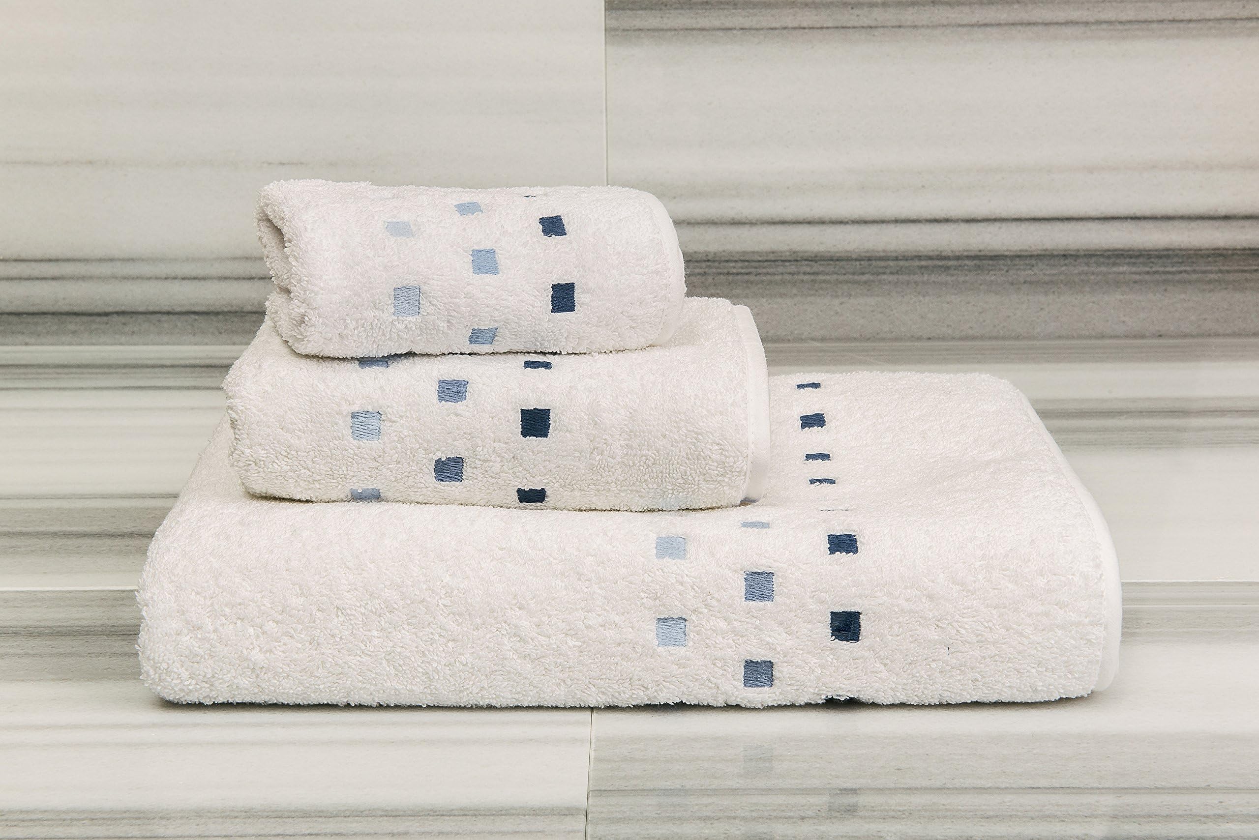 Talesma Trafalgar Square Towels Set, Small, White/Blue