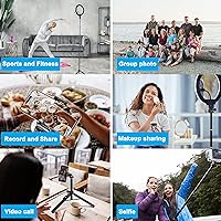 Vista 7 de BZE Trípode extensible para selfie de 62 pulgadas con control remoto inalámbrico y soporte para teléfono, soporte portátil de aleación de aluminio 3