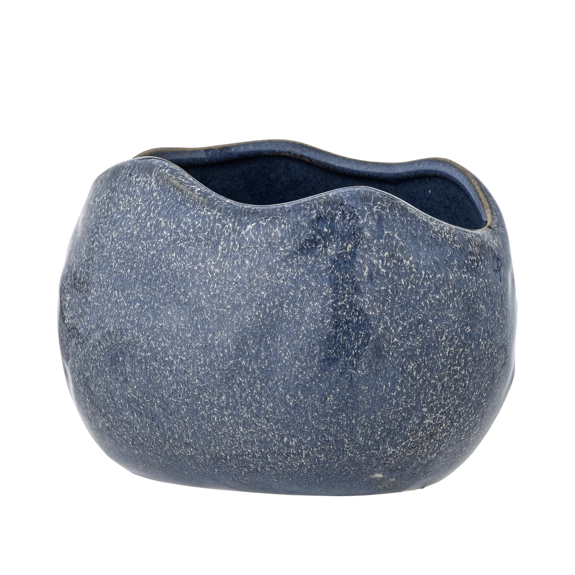 Bloomingville Pennie Collection Stoneware Flowerpot in Unique Organic Shape, Lustrous Blue Glaze, Durable and Adorned - Image 2