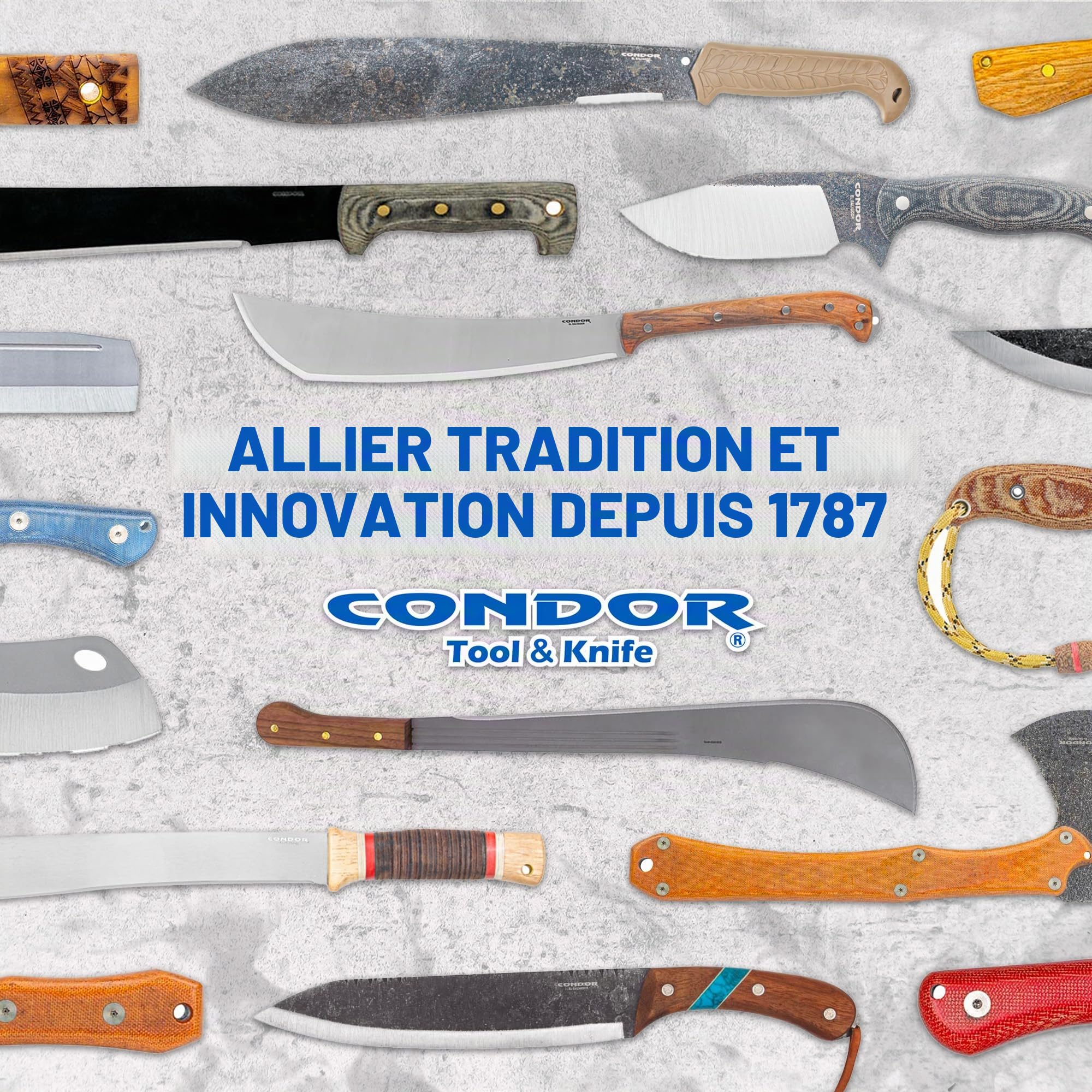 Condor Outil et couteau Terrasaur Couteau à lame fixe Desert – Acier à haute teneur en carbone 1095 – Gaine en polypropylène résistant aux impacts – Bord scandinave – Épaisseur 3 mm – Lame de 10,7 cm