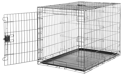 Amazon Basics Durable, Foldable Metal Wire Dog Crate with Removable
