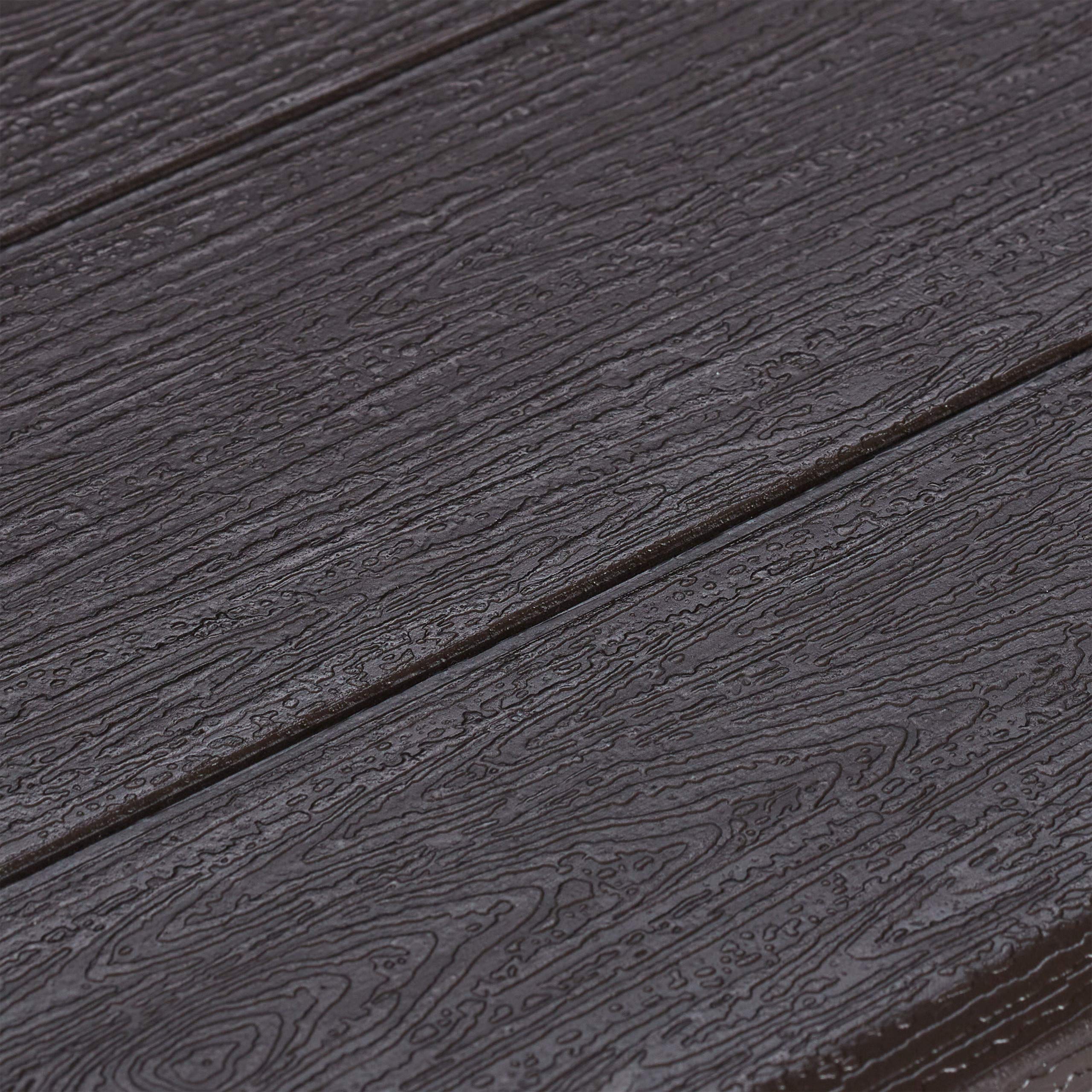 Relaxdays Tavolo Pieghevole da Giardino, Aspetto Legno, Tavolo Rettangolare Balcone, Plastica, 75x77,5x48,5 cm, Marrone