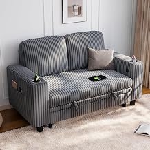 LINSY Home Sectional Couches for Living Room, 56" LoveseatStorage, Grey