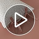 VM VOUGEMARKET Rose Flower Duvet Cover Queen Stripes Bedding Set 100% Cotton Vintage Country Style Girls Comforter Cover with 2 Bow Tie Pillowcases,Off-White/Cream