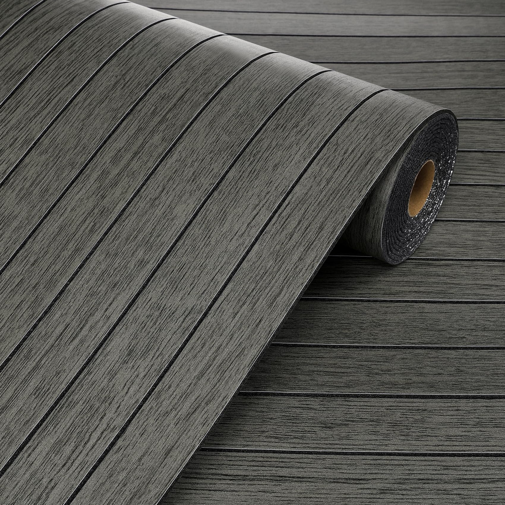 Livelynine Pannelli Decorativi per Pareti Legno Grigio Antracite 60CMx3M Pannello Decorativo Parete Legno Nero Pannelli Murali Adesivi in Rotolo Rivestimento Parete Adesivo 3D Camera da Letto Ufficio