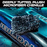 Vista 2 de VIKING Manopla de lavado de autos, microfibra para limpieza de automóviles, chenilla premium, negro, 10 x 8 pulgadas, paquete de 2