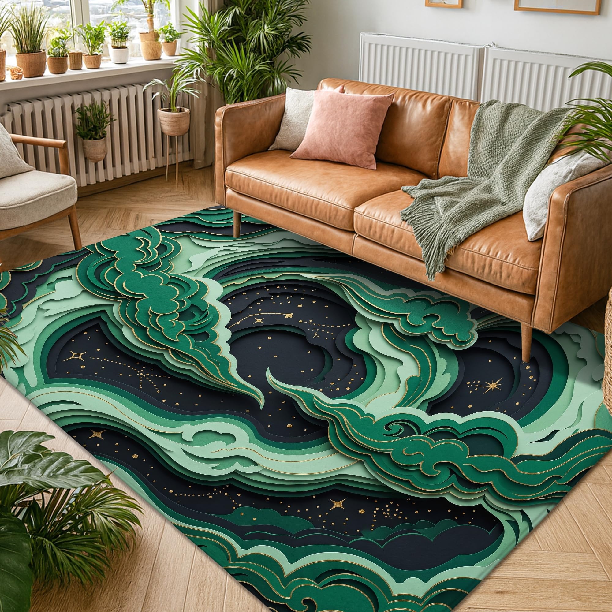 Tappeto a strati Arte Celeste Arte Moderna 5' X 7'
