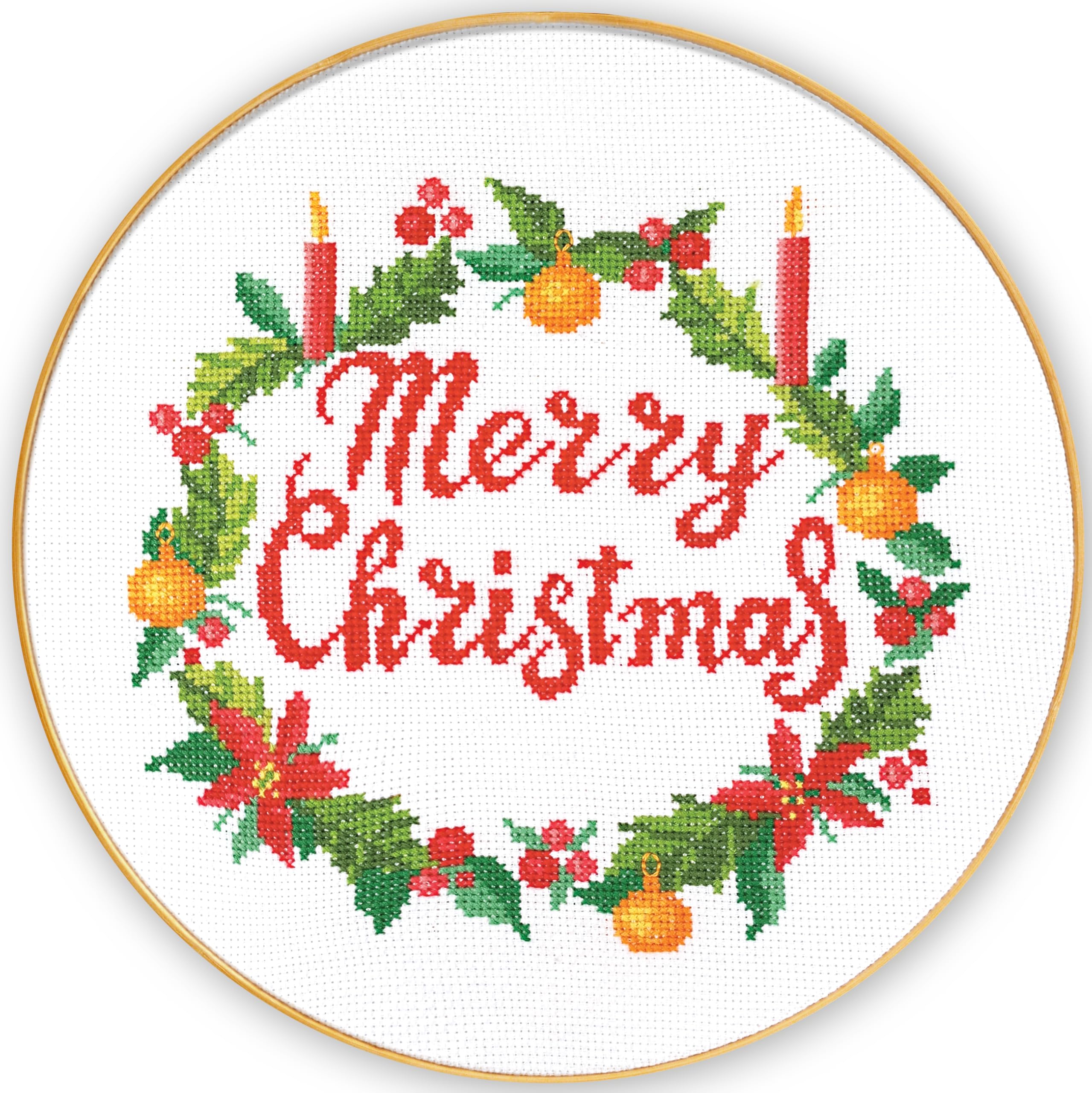 Povitrulya Merry Christmas - Counted Cross Stitch Kit For Adults