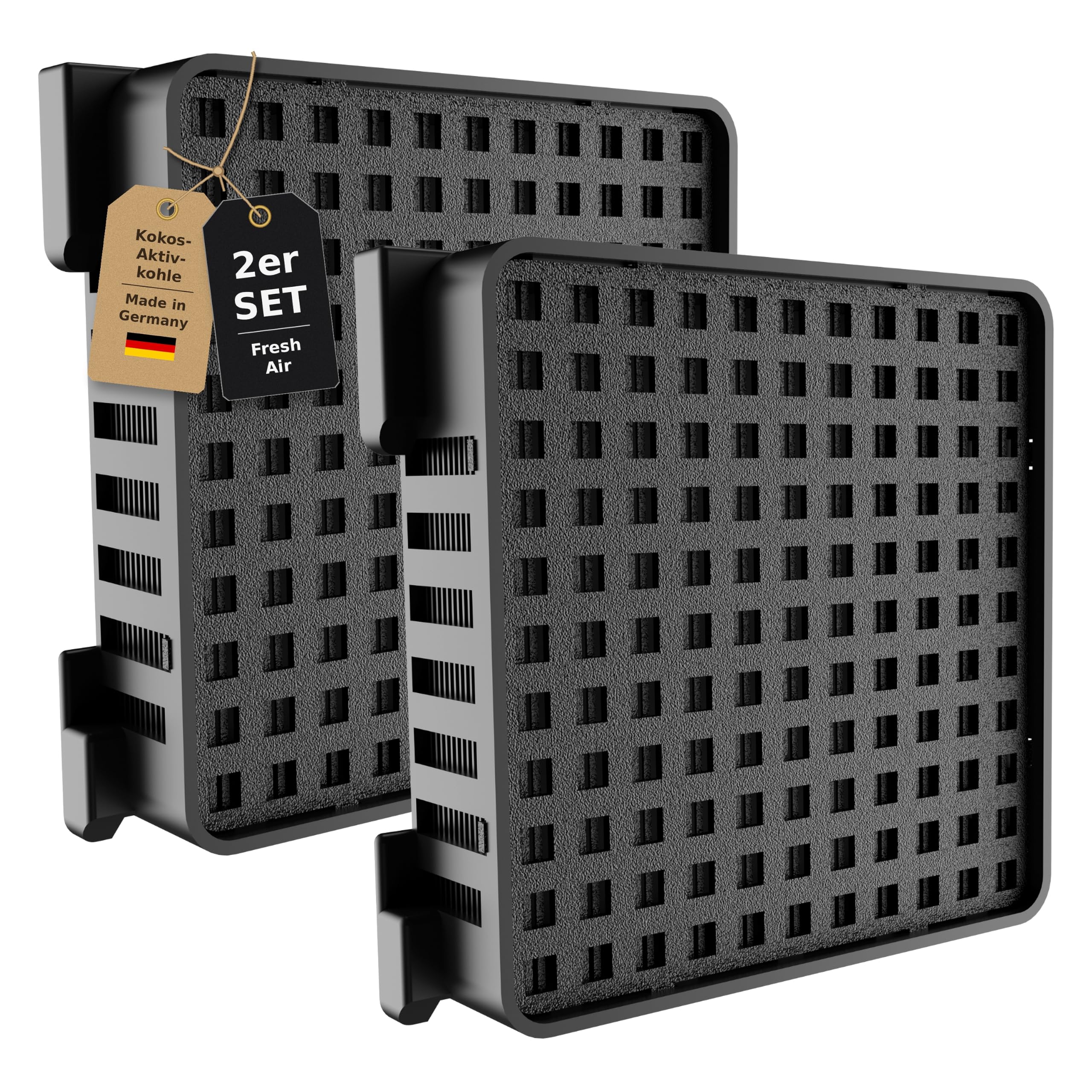 Fidly 2x Aktivkohlefilter für Liebherr 9882460 744021-00 9096989 09882429, Ersatzfilter für den Kühlschrank, Kokos-Aktivkohl Fresh Air als Geruchsfilter für optimale Luftreinigung, Made in Germany