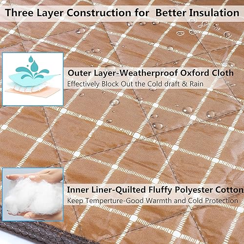 Miniatura 3 de Cortina de puerta magnética con aislamiento térmico para invierno, construcción de tres capas para un mejor aislamiento, relleno de fibra