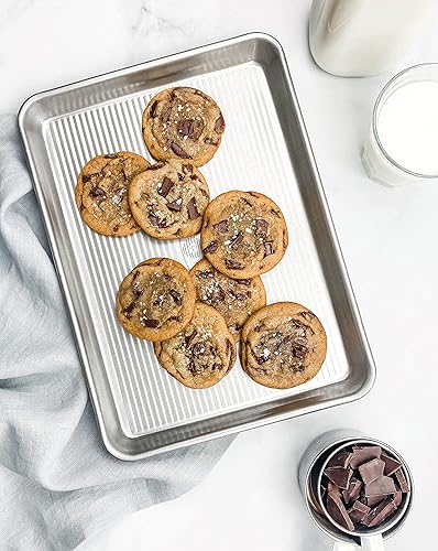 Miniatura 7 de USA Pan Bandeja antiadherente de media hoja y bandeja de cuarto de hoja, juego de 2, acero aluminizado