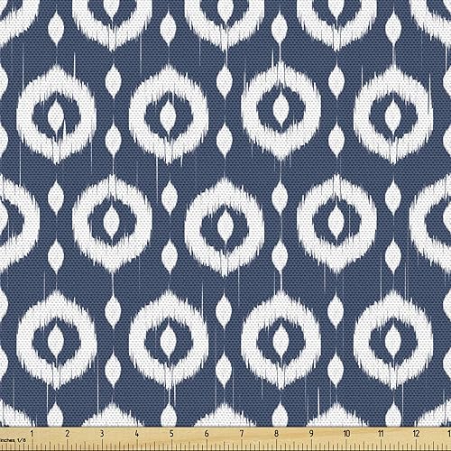 Vista 13 de Ambesonne - Tela multicolor con estampado digital por yarda Aqua Multicolor