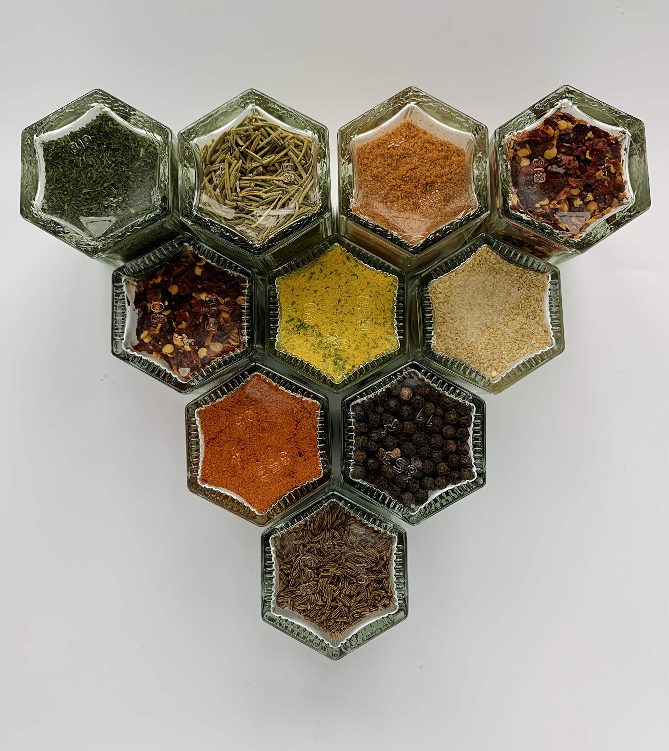 Magnetic Spice Jars, Small Empty Jars - 10 Jars - Keep Spices Within Reach