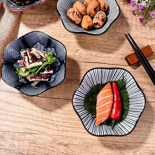 Miniatura 5 de Juego de 4 platos de salsa de soja negra, tazas de cerámica para sushi, platos fríos (B)