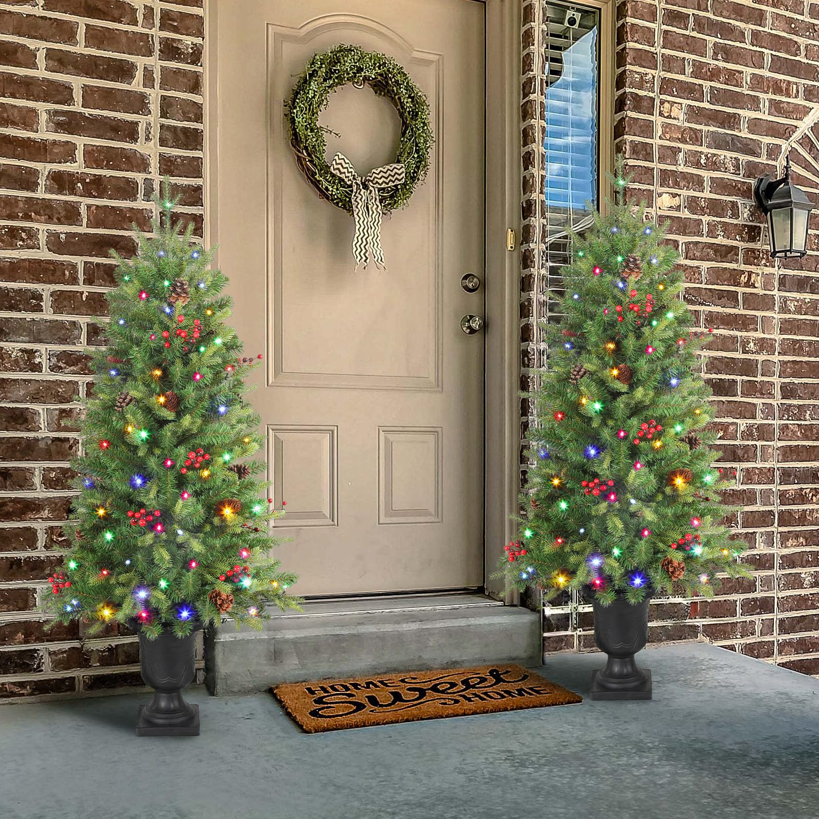 Alupssuc 4ft Prelit Artificial Christmas Tree Set of 2 Mini
