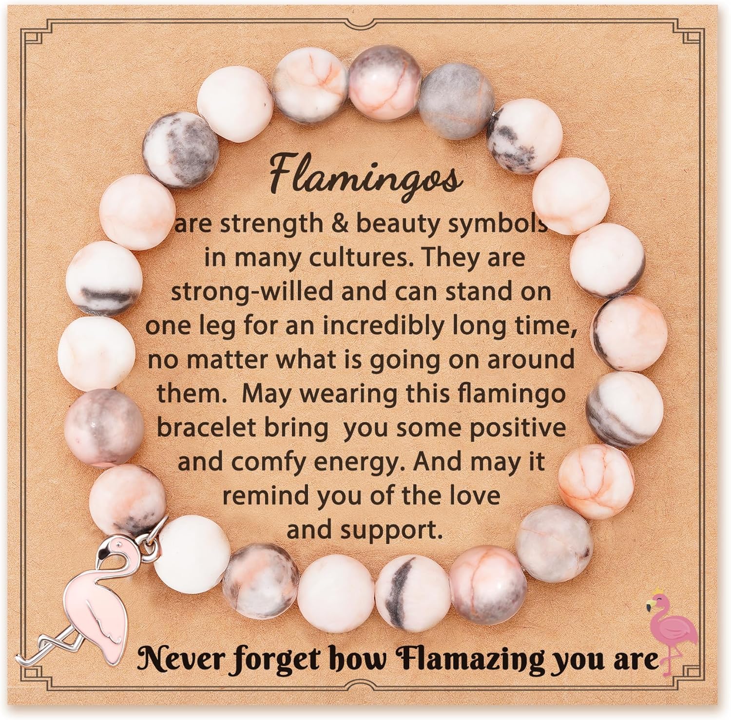 "Never Forget How Flamazing You Are Flamingo Bracelet Gifts For Women