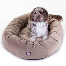 Majestic Pet Extra-Large 52" Bagel Dog Pet Bed Microsuede - Stone