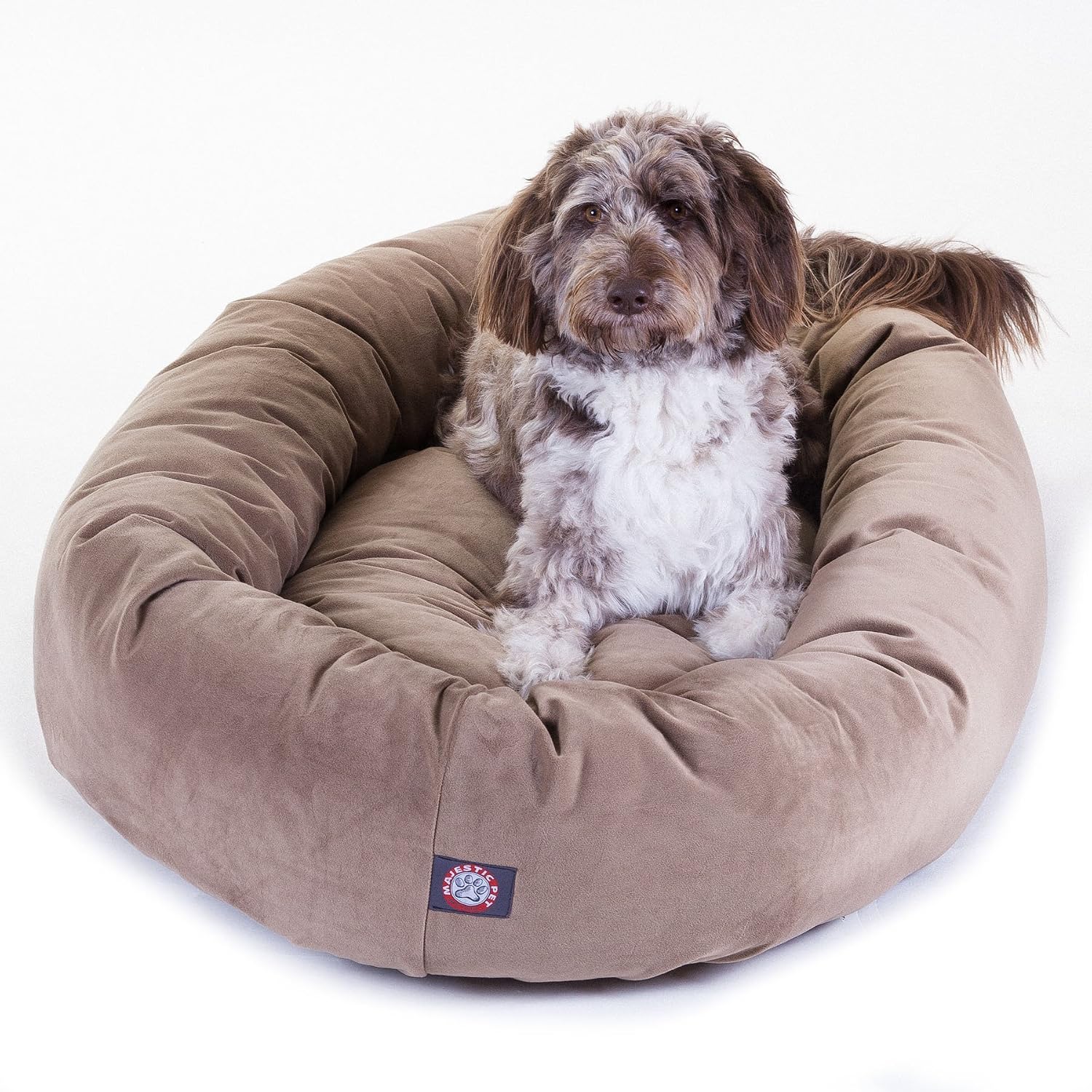 Majestic Pet Extra-Large 52" Bagel Dog Pet Bed Microsuede - Stone - Review, Price and Buying Guide