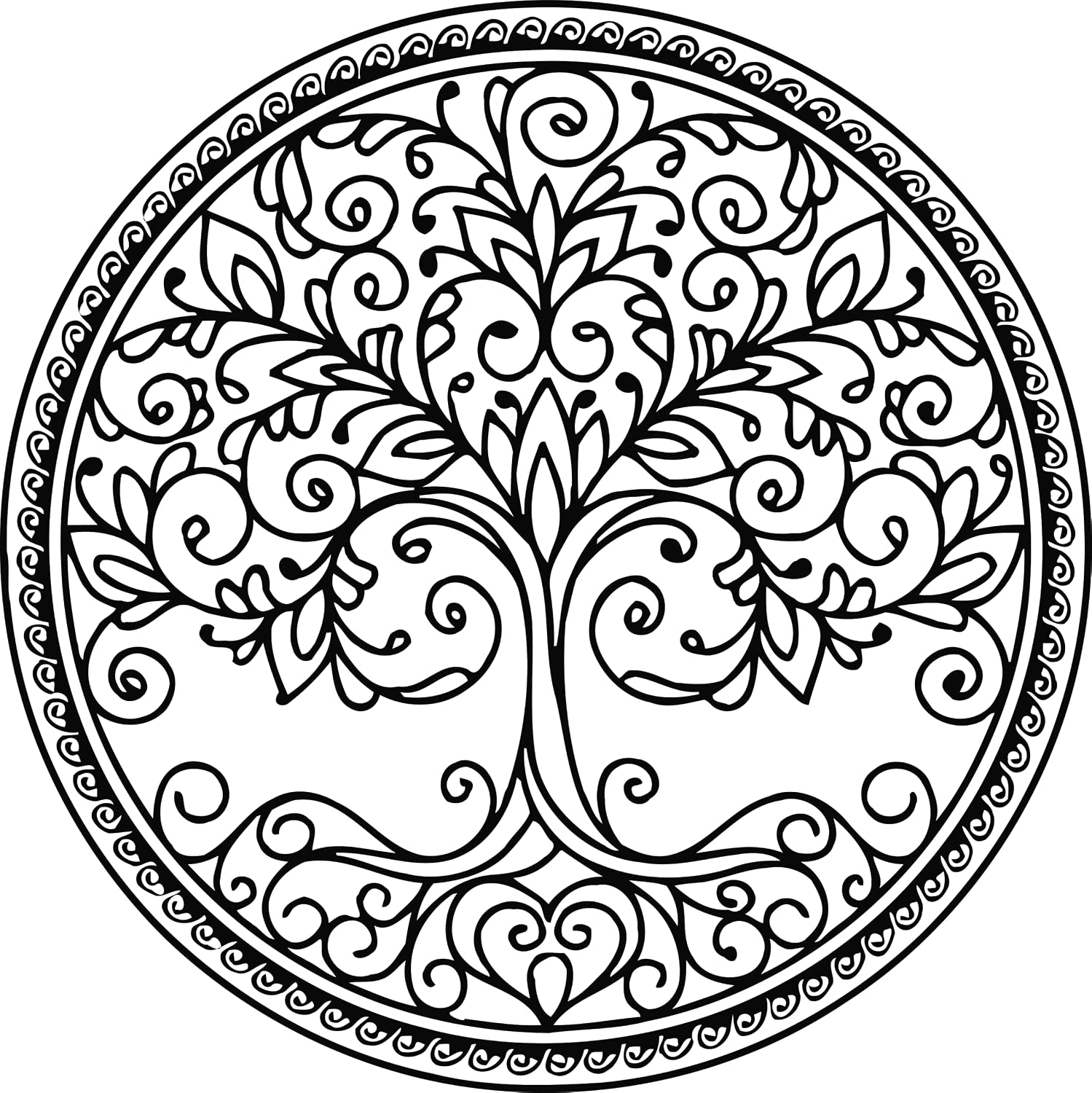 Mandala Wall Decals Tree Vinyl Sticker Om Oum Sign Lotus Decal Flower Feather Indian Pattern Mandala Home Interior Wall Art Mural Bedroom Living Room Decor MC19 (28x28)