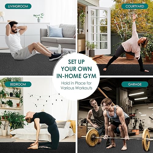 Miniatura 4 de Large Exercise Mat, 8' x 6'8' x 4'6' x 4' Extra Durable Workout Mats for Home Gym Flooring, High-Density Gym Mats Cardio Mat for Jump Rope, MMA,