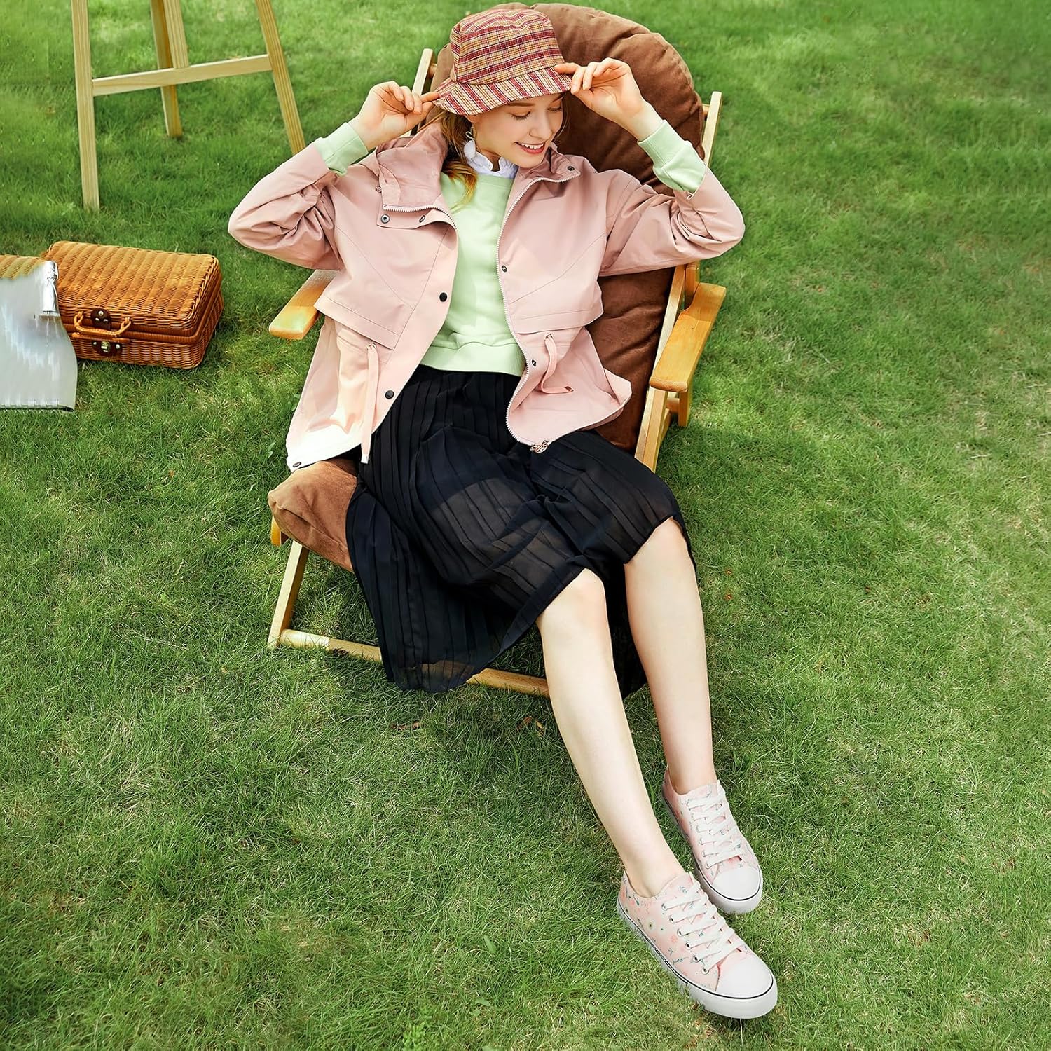 Adokoo Canvas Tennis Shoes for Women Low Top Casual White Black Sneakers for Women Lace Up Fashion Comfortable Walking Shoes - Image 2