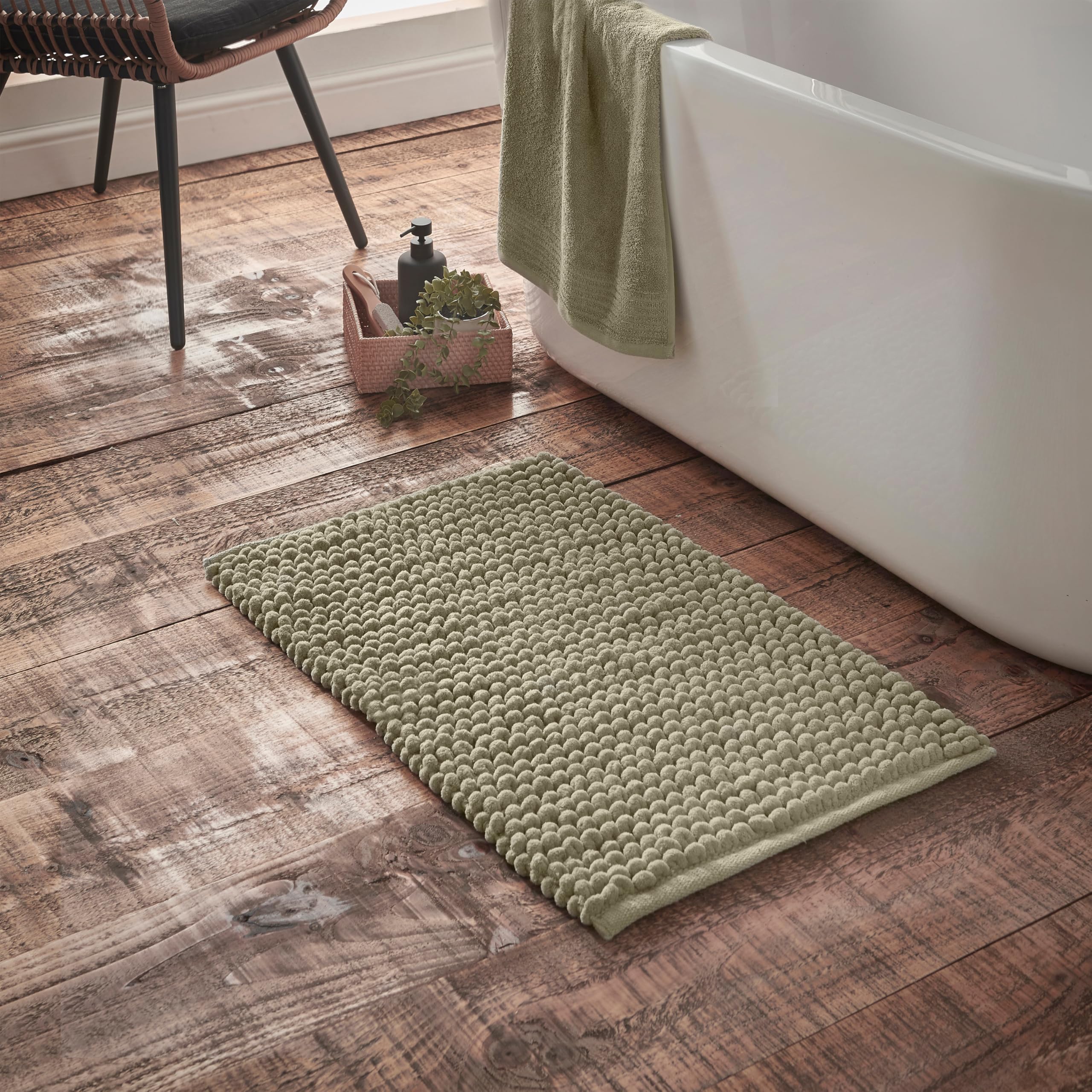 Bianca Aspen Bobble 50x80 cm Bath Mat Sage Green