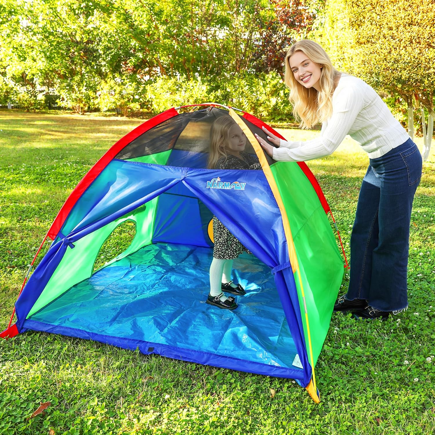 NARMAY® Play Tent Easy Fun Dome Tent for Kids Indoor/Outdoor Fun - 60 x 60 x 44 inch - Image 4