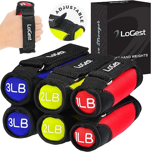 Logest Soft Hand Weights - Adjustable Neoprene Dumbbells (1LB, 2LB,