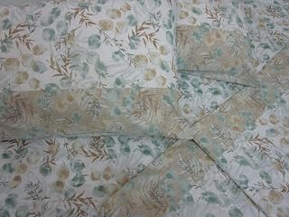 Double Bed Set with Leaves and Flowers Design Colour: Beige 100% Cotton Natural Fibre Made in Italy..Sizes MAXI News 2021!!!!