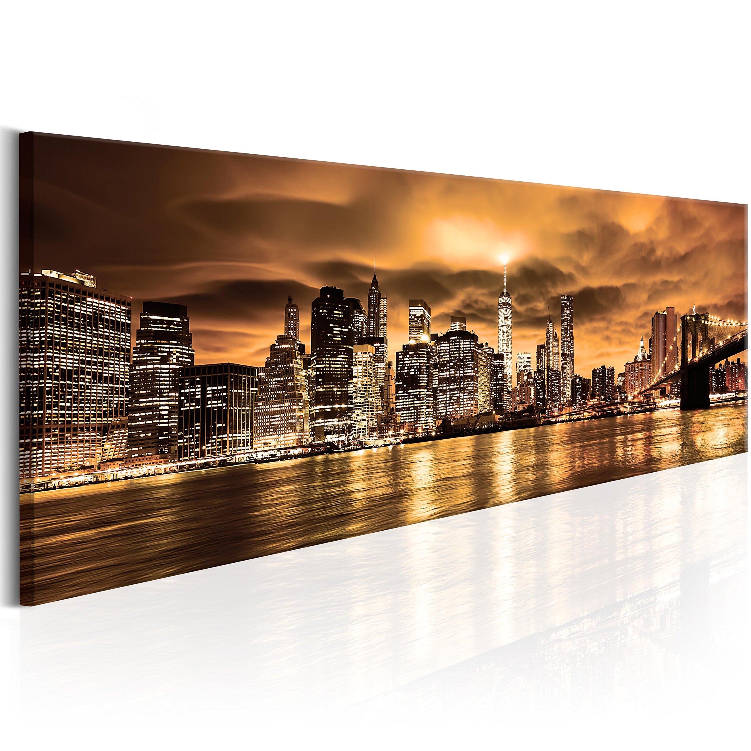 artgeist Acoustic Canvas Wall Art Print New York 53x18 in - 1pcs Picture with Acoustic Foam Sound Print Artwork Room Acoustics Soundproofing NY d-B-0085-b-d