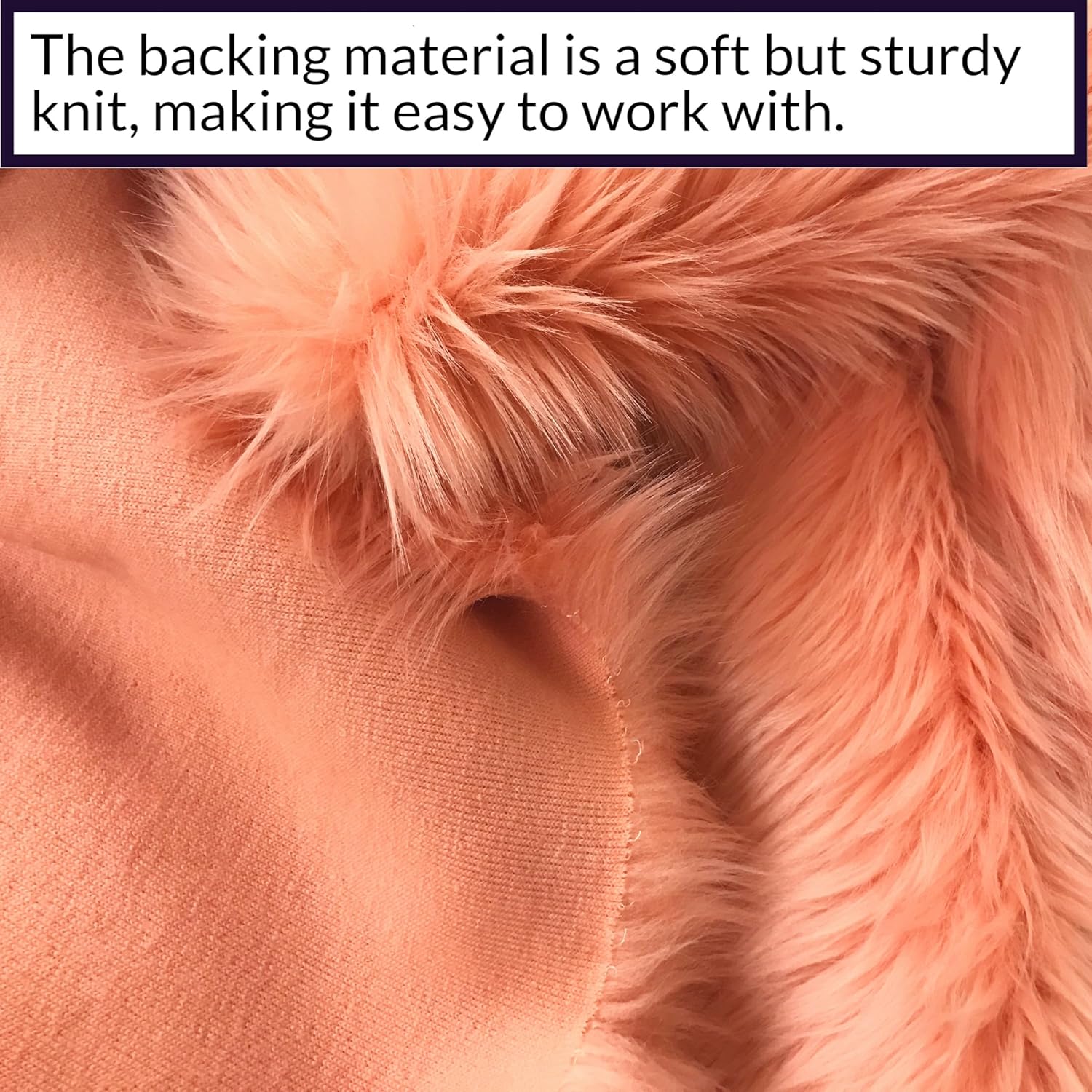 Bianna Peach Faux Fur Fabric, American Seller, Luxury Shag Shaggy Material for Crafting, Sewing, Costumes, Fursuits, Home Decor (5X60 inches)
