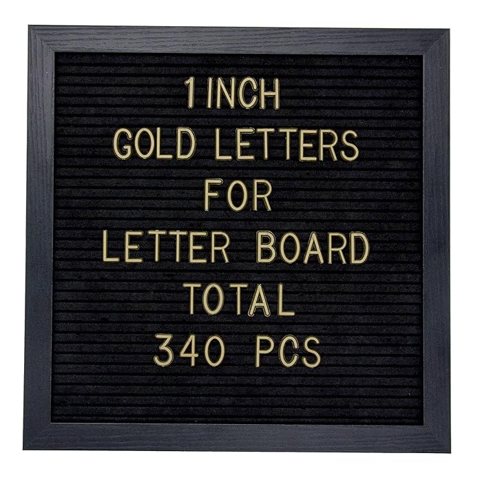 Buy G GAMIT Felt Letter Board Letters Set 340Pcs 1 Inch Gold Letters