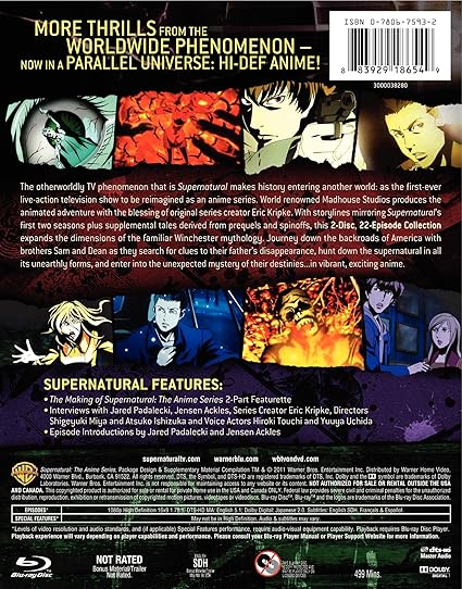 picture Supernatural The Anime Series Blu Ray supernatural the anime series blu ray