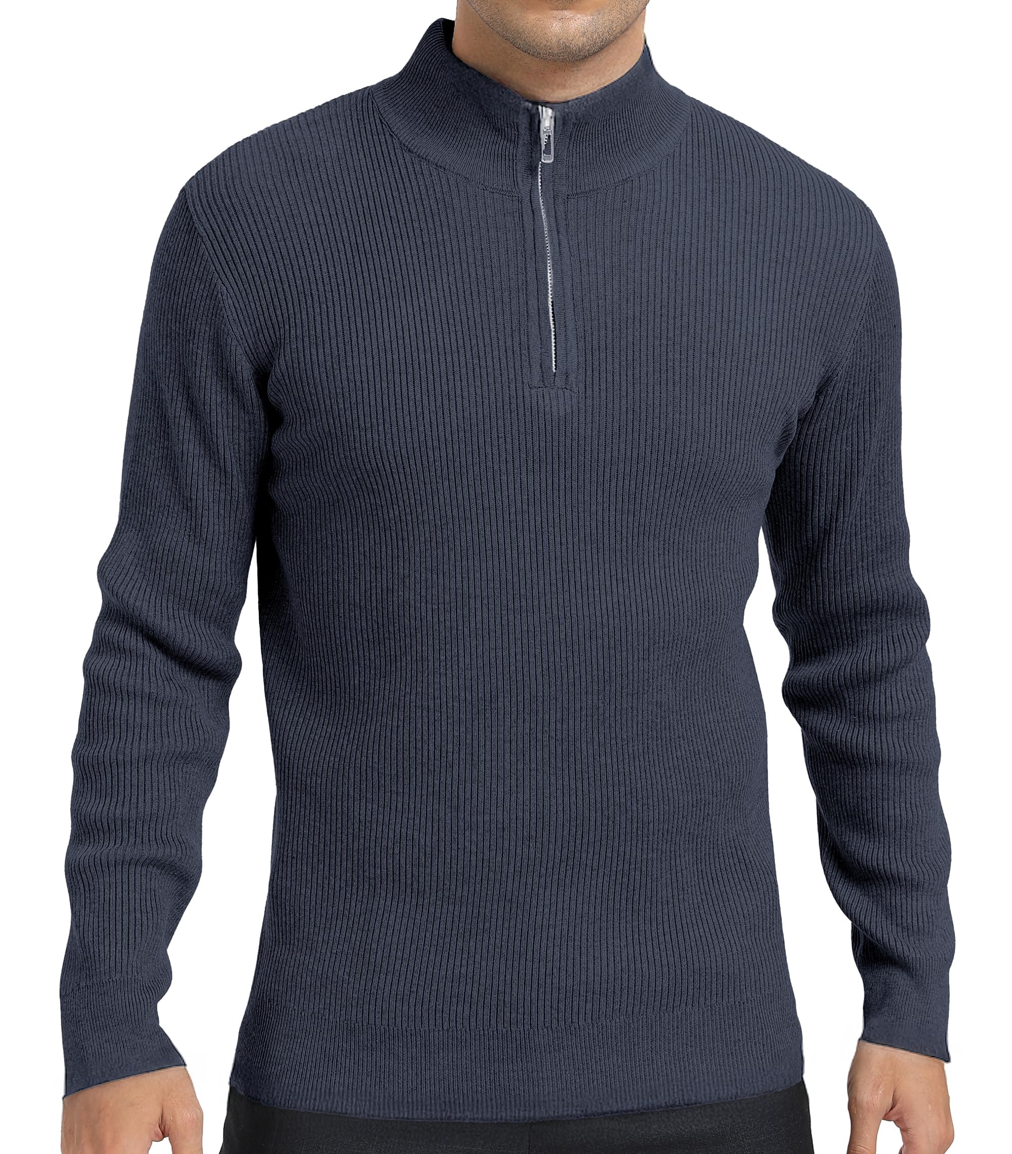 DAFENP Maglione Uomo Invernale Collo Alto con Zip Pullover Dolcevita Lavoro Caldo Lungo Sweater