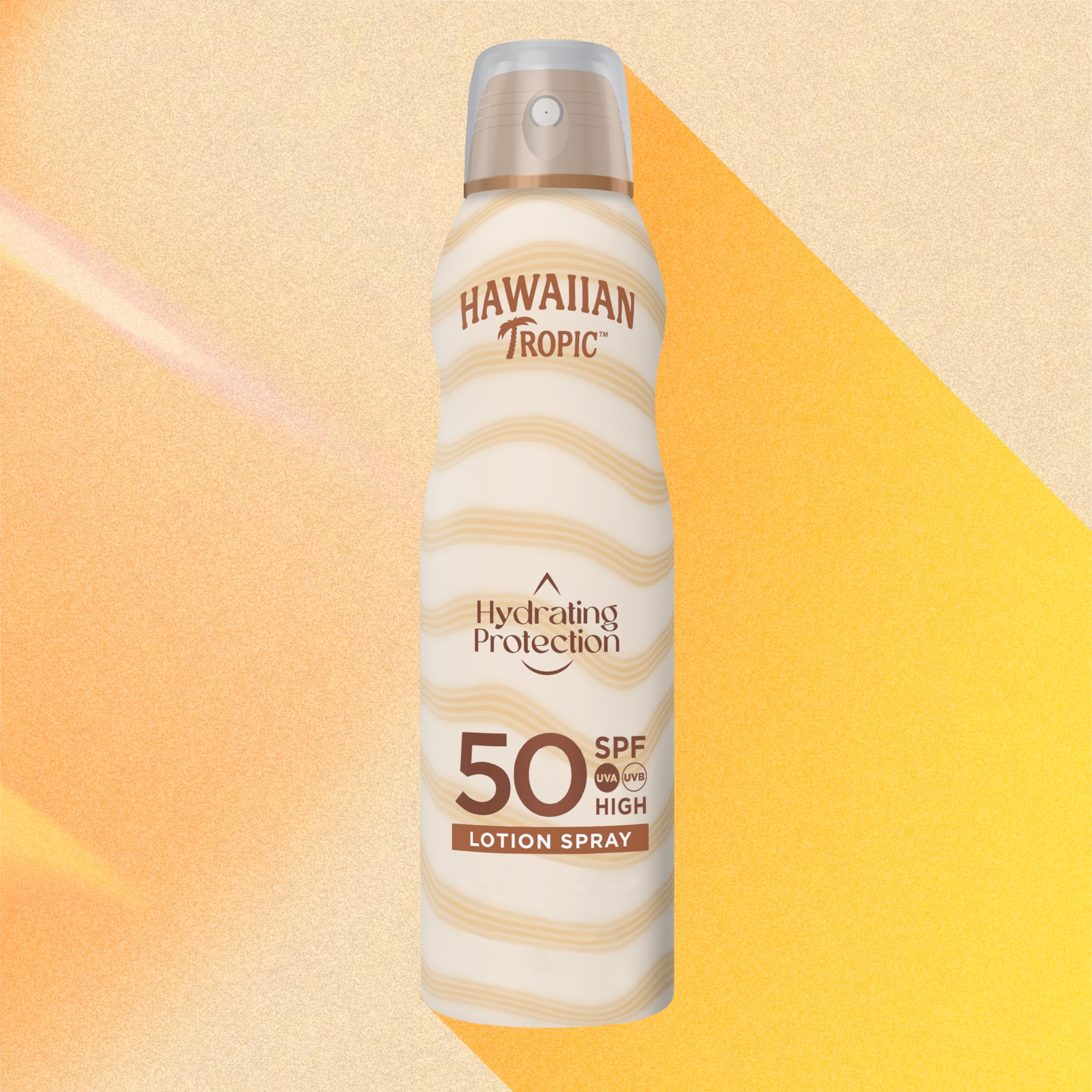 Hawaiian Tropic Brume protectrice hydratante, Résistante à l’eau, SPF 50, Protection UVA + UVB, Écran solaire, Senteur tropicale, Lotion solaire en brume, 220ml