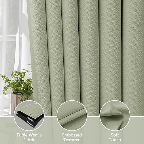 Miniatura 17 de FMFUNCTEX Cortinas opacas 100% beige para dormitorio, cortinas texturizadas de tejido crema de 72 pulgadas de largo, cortinas con aislamiento Ojal