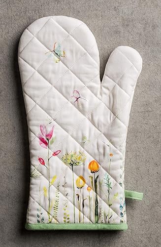 Miniatura 3 de Maison d' Hermine - Juego de guantes de horno de 7.5x13 pulgadas y agarradera de 8"x8", 100% algodón, resistente al calor, chef, cocinar, hornear,