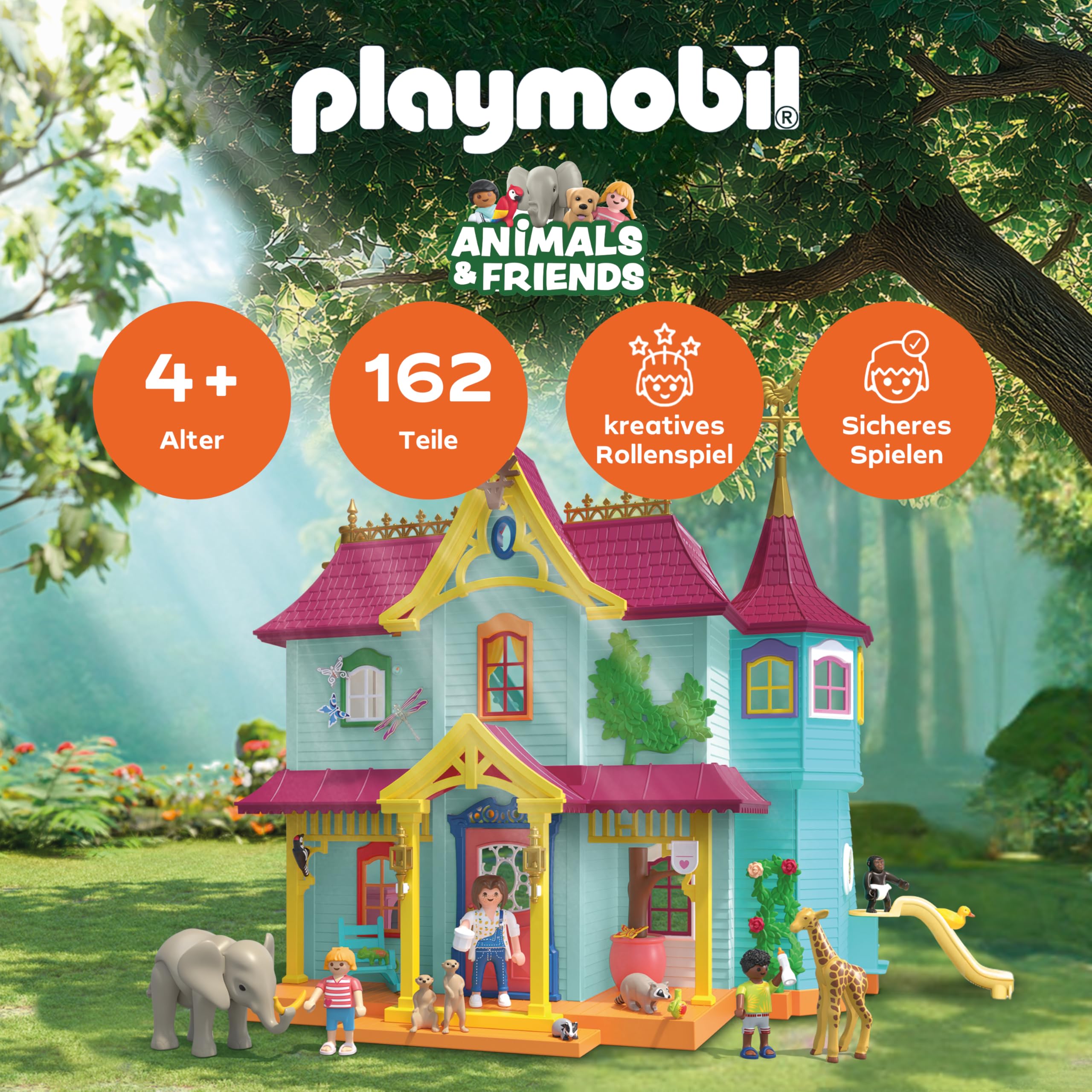 Besuche den PLAYMOBIL- PLAYMOBIL | Animals & Friends | Kunterbunte Tier-Villa | Spielzeug ab 4 Jahren | Geschenk für Kinder | Fördert Kreativität & Umgang mit Tieren | Mit Tieren, Figuren & Zubehör | 71852 in use