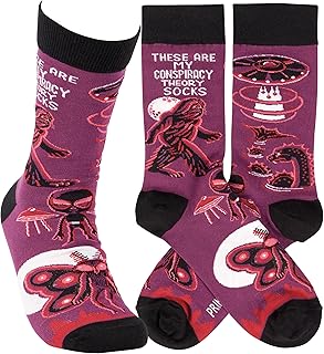 Primitives by Kathy Novelty Socks - Conspiracy Theory Socks, One Size, Unisex, LOL Collection