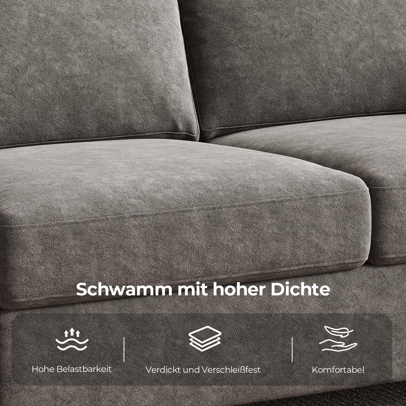 COPIAE 160 cm Kleine Couch für das Wohnzimmer, Hochbelastbares Zweisitzer-Sofa, Samtstoff 2-Sitzer-Couch mit Holzrahmen& Gepolstertem Kissen, Modernes Sofa mit tiefer Sitzfläche für Schlafzimmer Büro