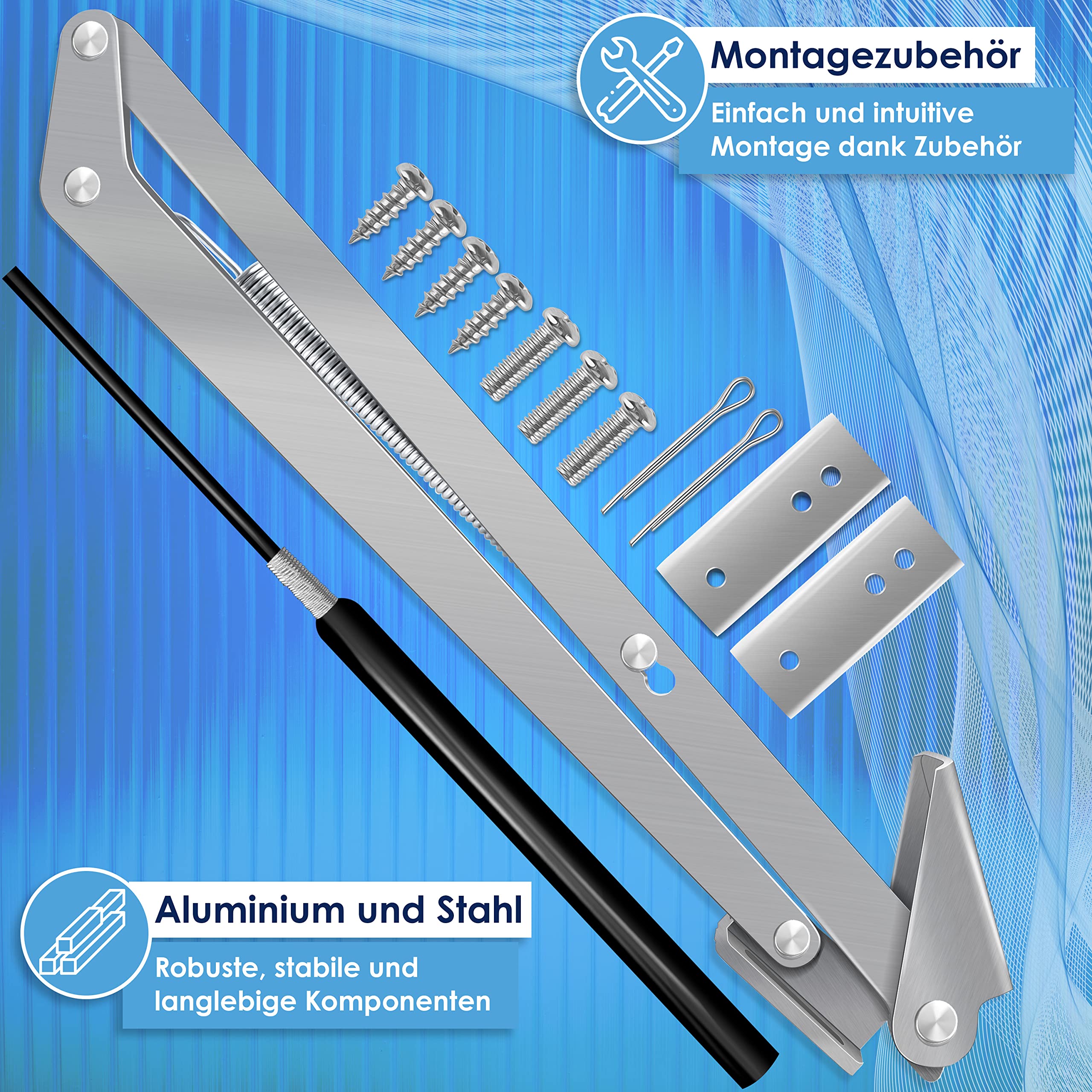 KESSER® Ouvre-vitre Automatique pour Serre 7,5 kg de Force de Levage 45cm de Hauteur d'ouverture Angle d'ouverture continu lève-vitre Ouverture et Fermeture automatiques, 2X